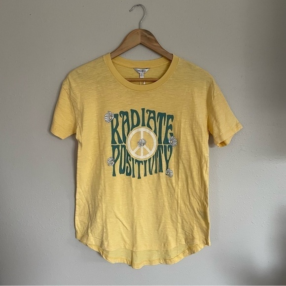 π Wildfox | Radiate Positivity floral Peace sign graphic tee NWT - Picture 2 of 11